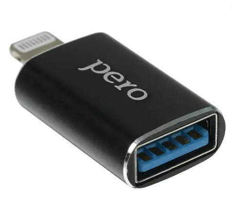 Переходник Pero (черный,   Lightning 8-pin (m) - USB (f)) [ 4603768351689 ]