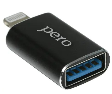 Переходник Pero (черный,   Lightning 8-pin (m) - USB (f)) [ 4603768351689 ]